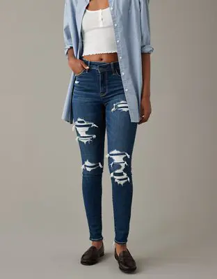 American Eagle Next Level High-Waisted Patched Jegging. 1