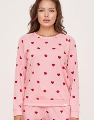 Kalpli Kadın Pijama Üst Pembe