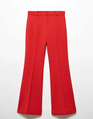 Mid-rise flared pants