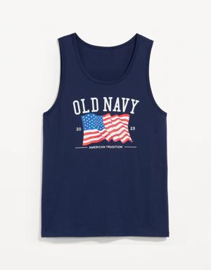 Matching "Old Navy" Flag Graphic Tank Top for Men blue