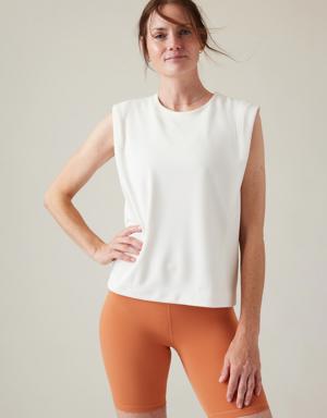 Athleta Seasoft Tank Sweatshirt white