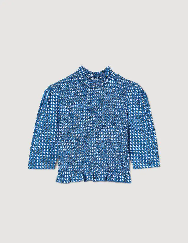 Sandro Smocked printed top Login to add to Wish list. 2