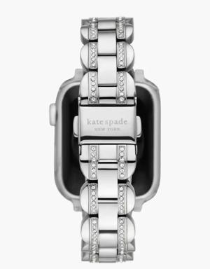 Silver Pavé Stainless Steel Bracelet 38/40mm Band For Apple Watch®