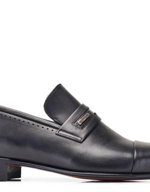 Siyah Klasik Loafer Kösele Erkek Ayakkabı -12113-