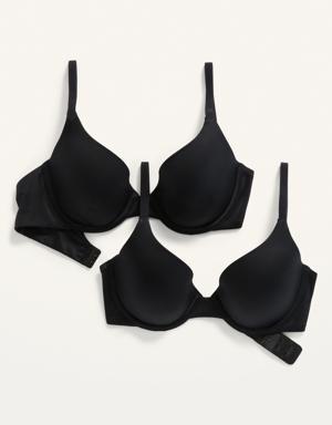 Full-Coverage Underwire Bra 2-Pack for Women black