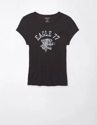 American Eagle Short-Sleeve Hey Baby Ribbed Tee. 1