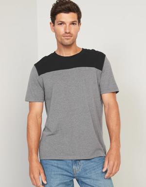 Soft-Washed Color-Block Football T-Shirt for Men multi