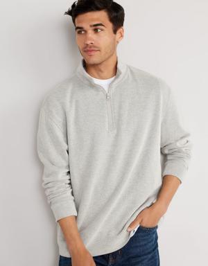 French Rib 1/4-Zip Pullover Sweater for Men gray