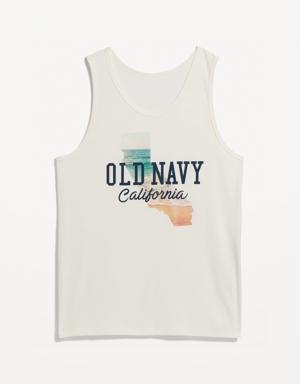 Soft-Washed Logo Tank Top for Men white
