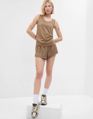 Fit Double-Knit Mesh Tank Top brown