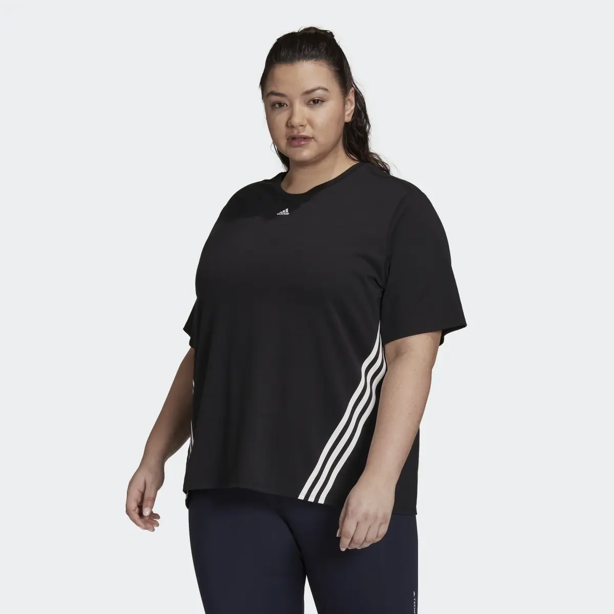 Adidas Train Icons 3-Stripes Tee (Plus Size). 2