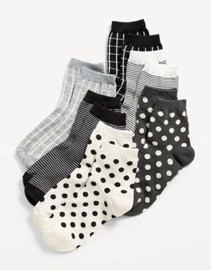 Patterned Quarter-Crew Socks 6-Pack for Women multi