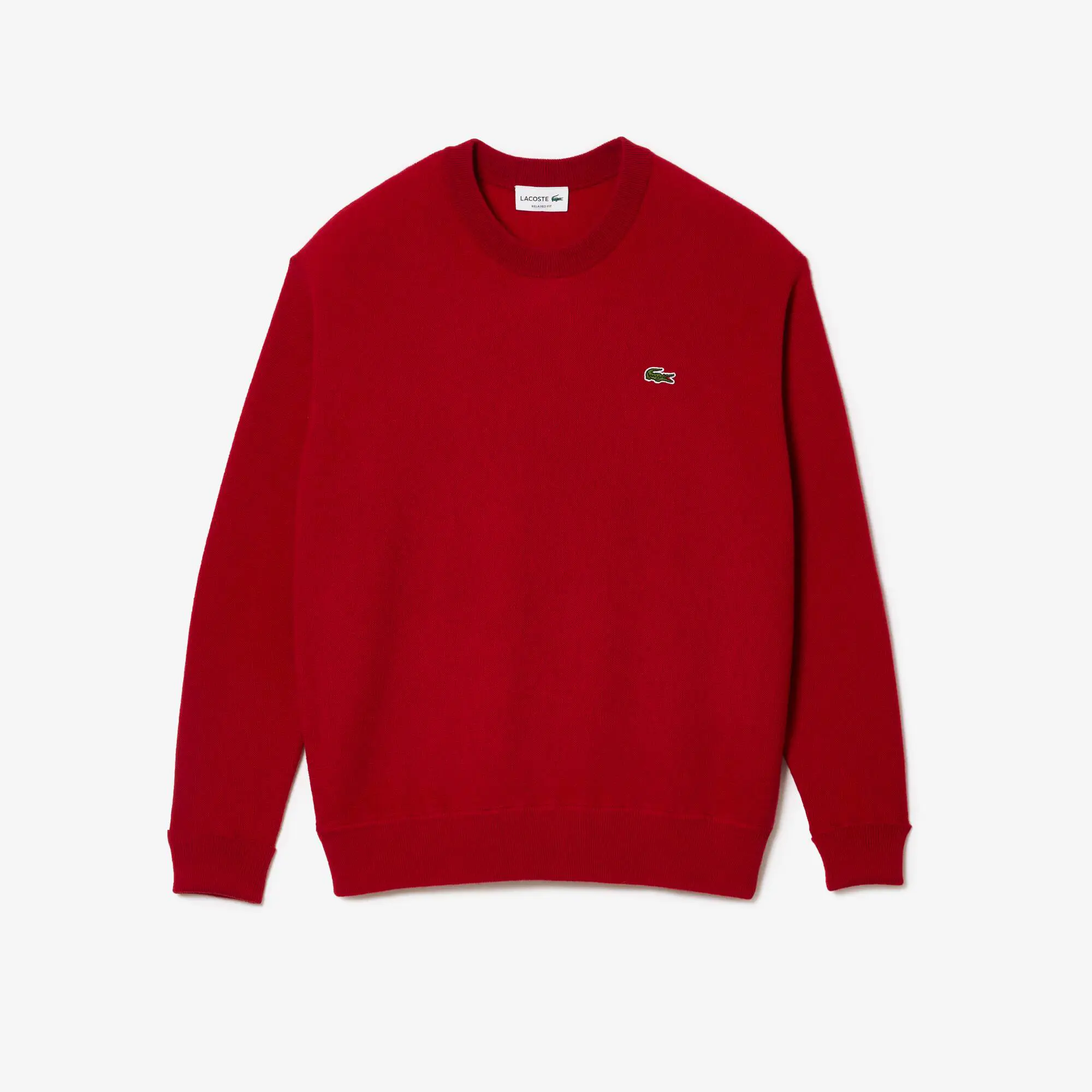 Lacoste Men's Lacoste Relaxed Fit Crew Neck Wool Sweater. 2 Lacoste Men's Lacoste Relaxed Fit Crew Neck Wool Sweater. 2