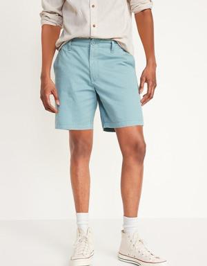 Straight Lived-In Khaki Non-Stretch Shorts for Men -- 7-inch inseam