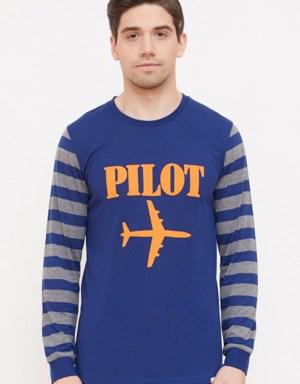 Pilot Erkek Pijama Takım Lacivert