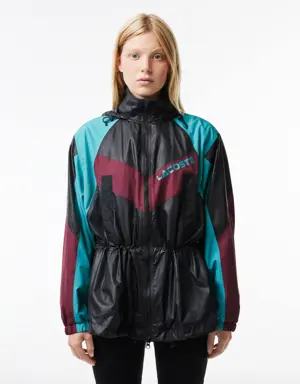 Women's Oversized Adjustable Waiste Colorblock Jacket