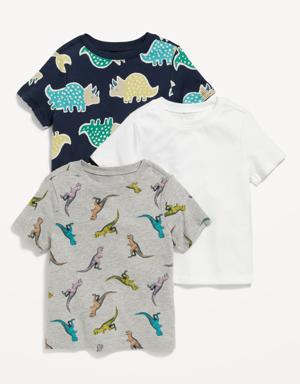 Unisex Printed T-Shirt 3-Pack for Toddler green