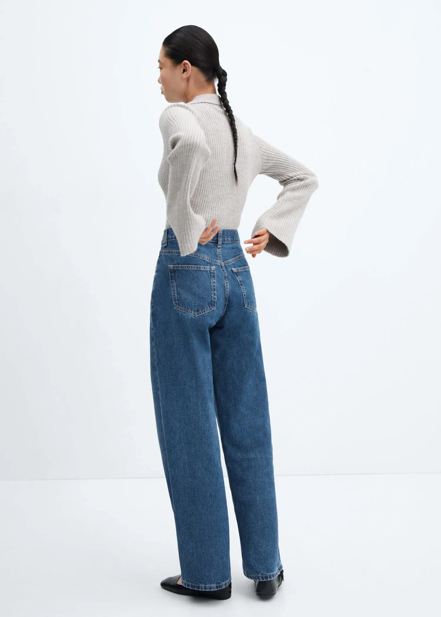 Mango Low waist wideleg jeans. 3