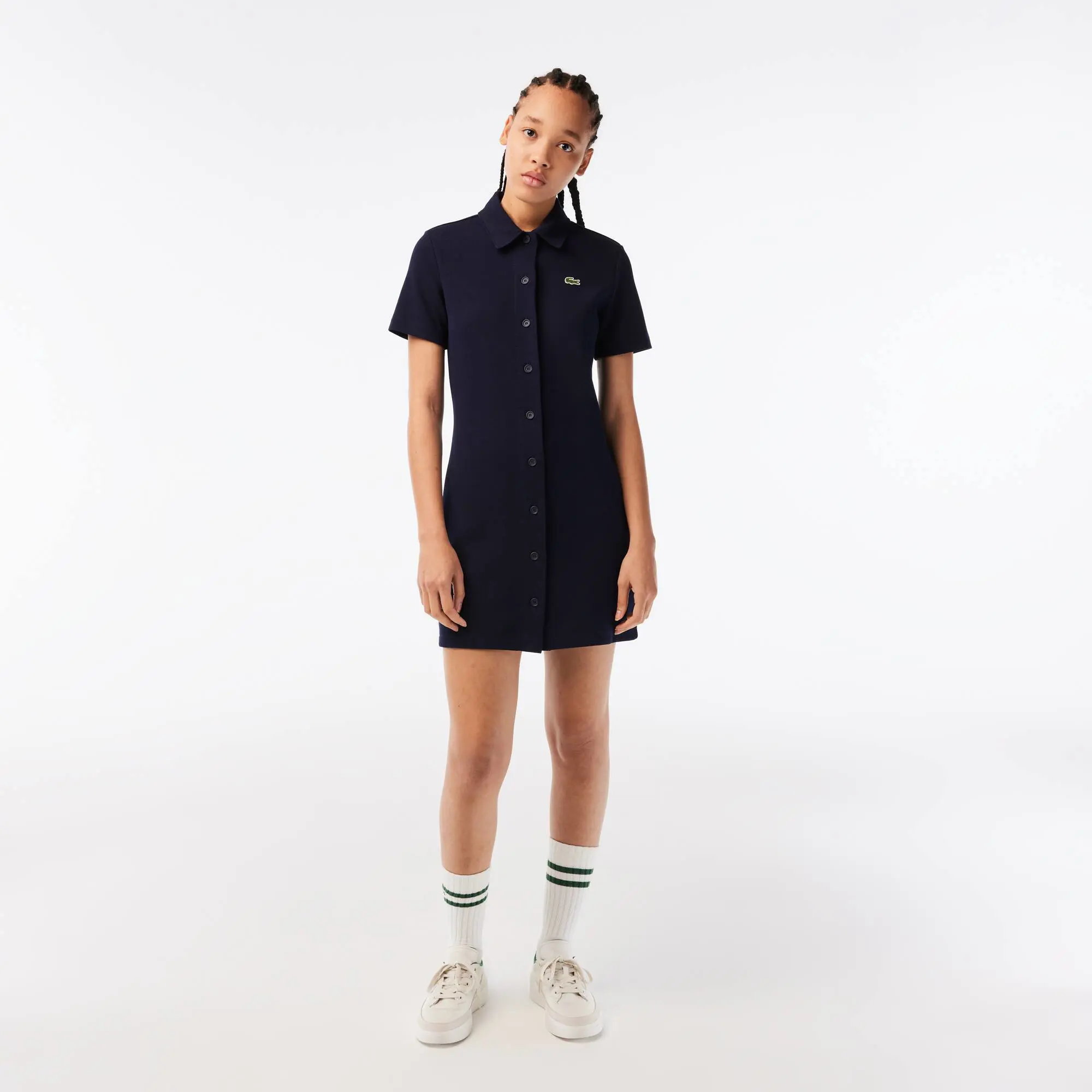 Lacoste Women’s Lacoste Organic Cotton Buttoned Polo Dress. 1