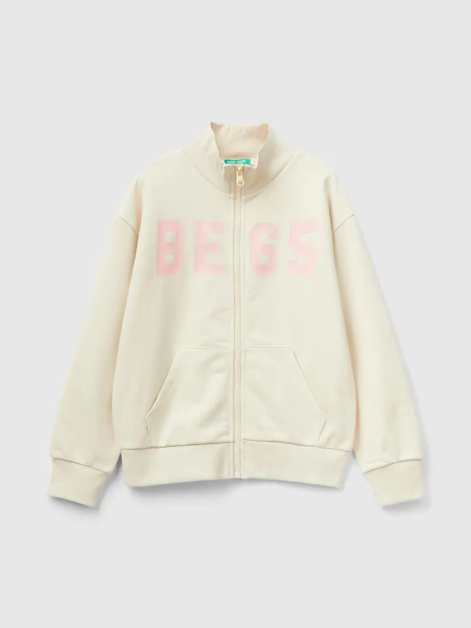 Benetton zip-up sweatshirt with print. 1