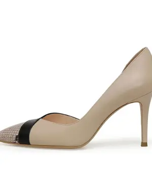 NELA 3PR Krem Kadın Topuklu Ayakkabı