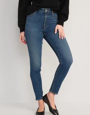 High-Waisted Built-In Warm Rockstar Super-Skinny Jeans blue