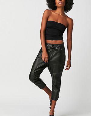 Brooklyn Cropped Leather Pants