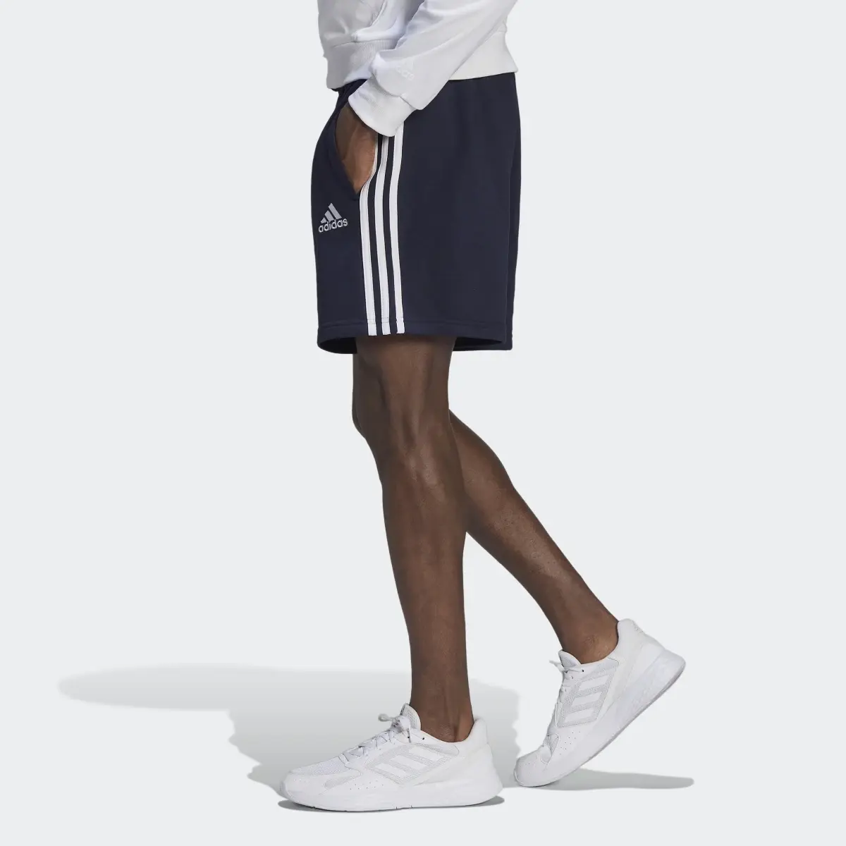 Adidas Essentials French Terry 3-Stripes Shorts. 2