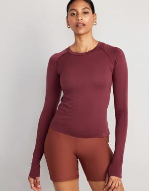 Old Navy Long-Sleeve Seamless Paneled T-Shirt for Women multi