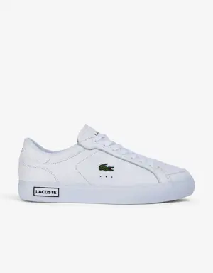 Women's Lacoste Powercourt Leather Considered Detailing Trainers