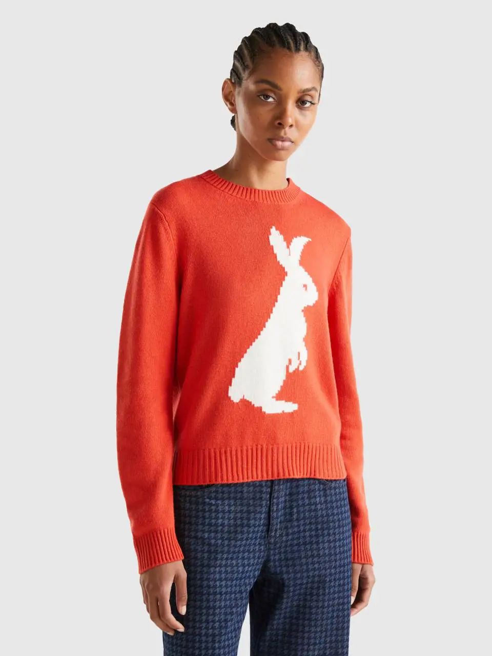 Benetton sweater with bunny inlay. 1