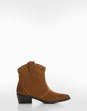 Studded leather ankle boots