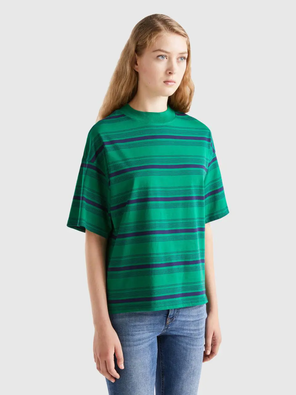 Benetton striped turtleneck t-shirt. 1