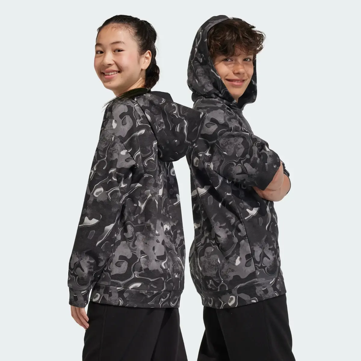 Adidas Future Icons Allover Print Hoodie Kids. 1