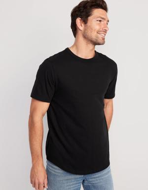 Soft-Washed Curved-Hem T-Shirt for Men black