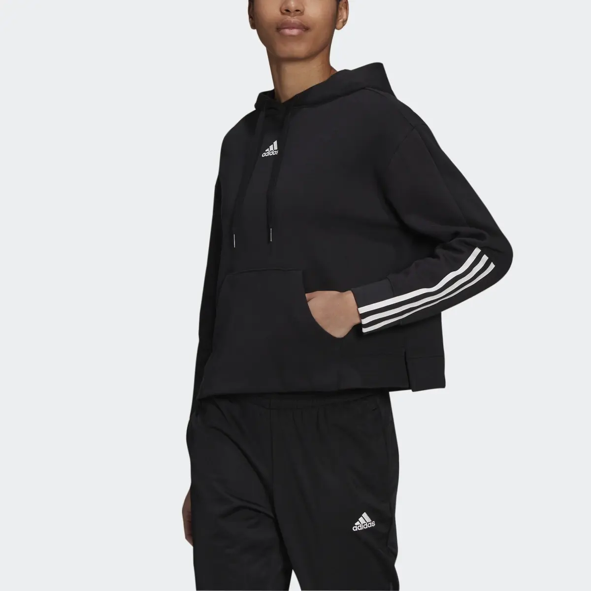 Adidas Essentials Relaxed 3-Stripes Hoodie. 1