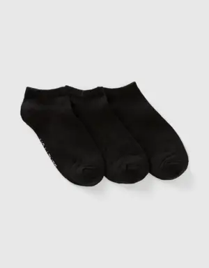 three pairs of short socks