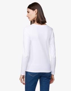 Long sleeve white t-shirt in 100% cotton