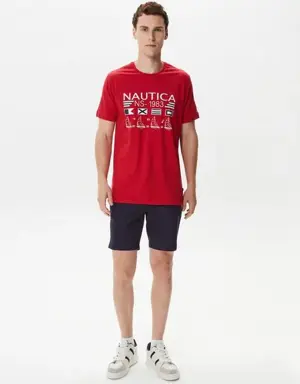 Nautica ERKEK KIRMIZI BASKILI STANDART FIT KISA KOLLU T-SHIRT. 3 Nautica ERKEK KIRMIZI BASKILI STANDART FIT KISA KOLLU T-SHIRT. 3