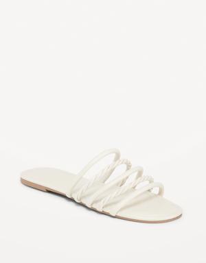 Faux-Leather Tubular-Twist Sandals for Women beige