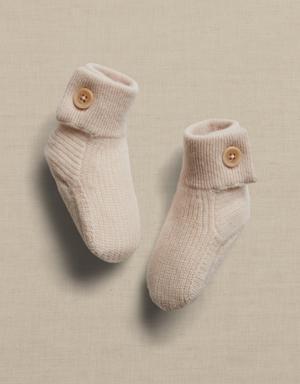 Curio Cashmere Booties for Baby beige