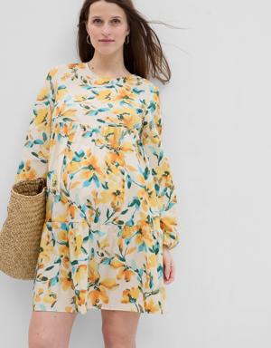 Gap Maternity Tiered Dress yellow