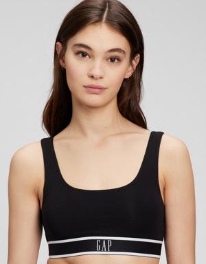 Stretch Cotton Gap Logo Bralette black