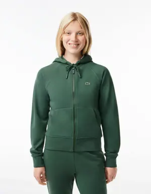 Women's Lacoste Hooded Organic Fleece Zipped Jogger Sweatshirt