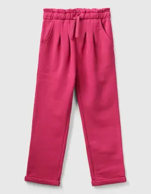 paperbag trousers in warm sweat fabric