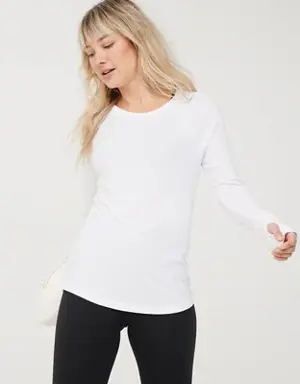 By Aerie Thumbs Up Ribbed Long Sleeve T-Shirt