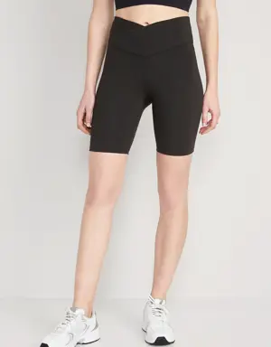 Extra High-Waisted PowerChill Biker Shorts -- 8-inch inseam gray