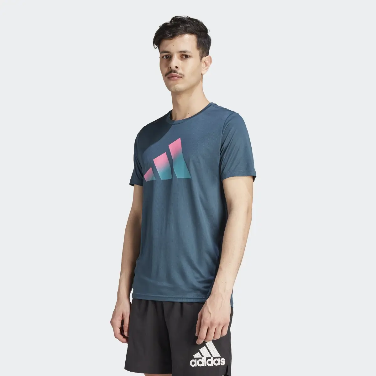 Adidas Run Icons 3 Bar Logo T-Shirt. 2