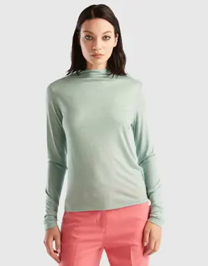 t-shirt in wool and viscose blend