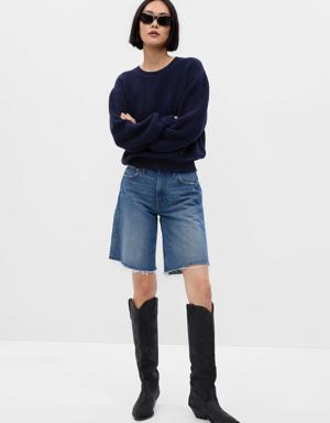 Gap Shaker-Stitch Crewneck Sweater blue